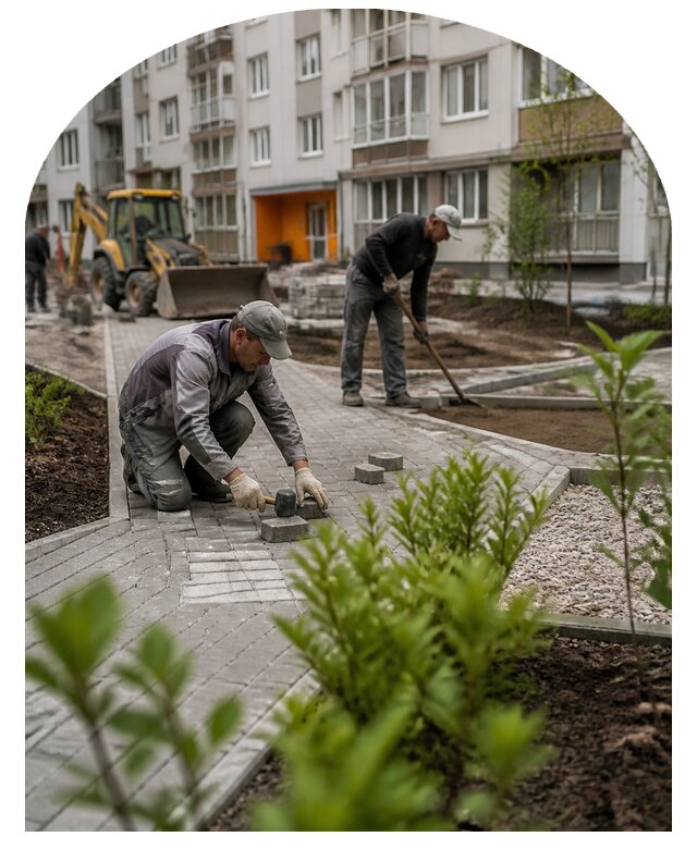Благоустройство двора многоквартирного дома в Костомукше